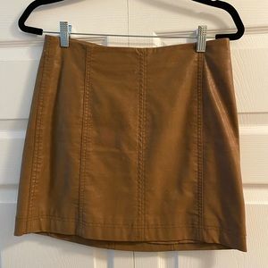 Free People Brown Leather Skirt